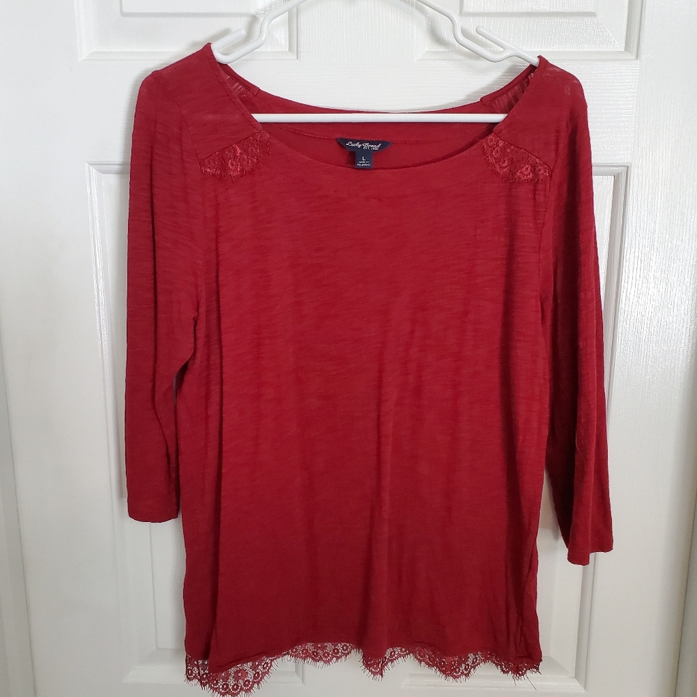 Lace trim top